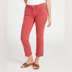 Vervet Mid Rise Slim Straight Jeans in Pompeian Red